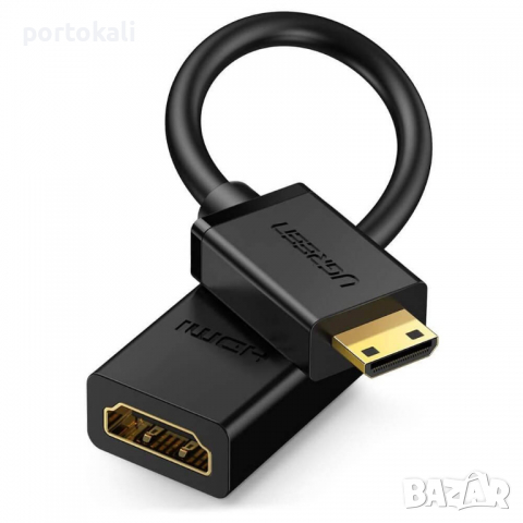 +Гаранция НОВ! Mini HDMI to HDMI преходник адаптер, снимка 2 - Кабели и адаптери - 35369450