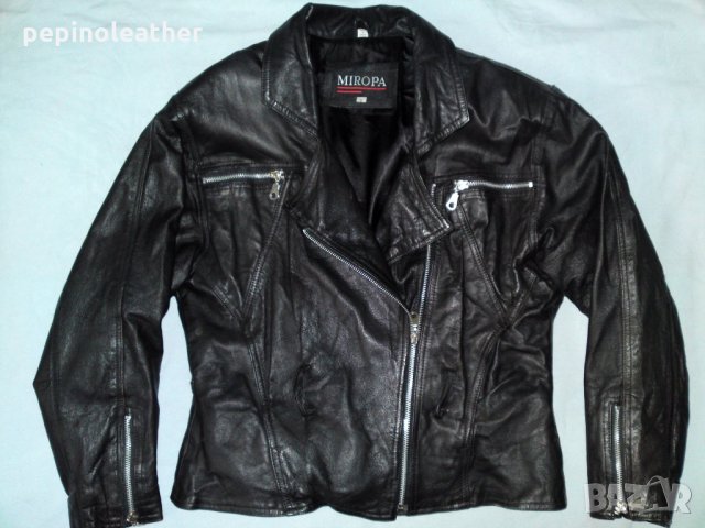 Дамско Кожено Яке Рокерско Мото Асиметрично закопчаване, снимка 16 - Якета - 25696700