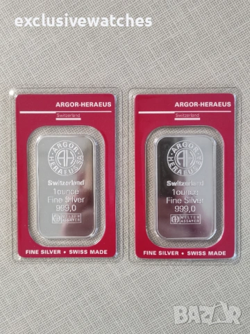 1 oz кюлче 999 чисто сребро Argor-Heraeus Швейцария - налични 2 бр., снимка 5 - Нумизматика и бонистика - 53333699