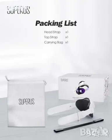 Лента за глава за Oculus Quest, снимка 6 - Друга електроника - 49811330