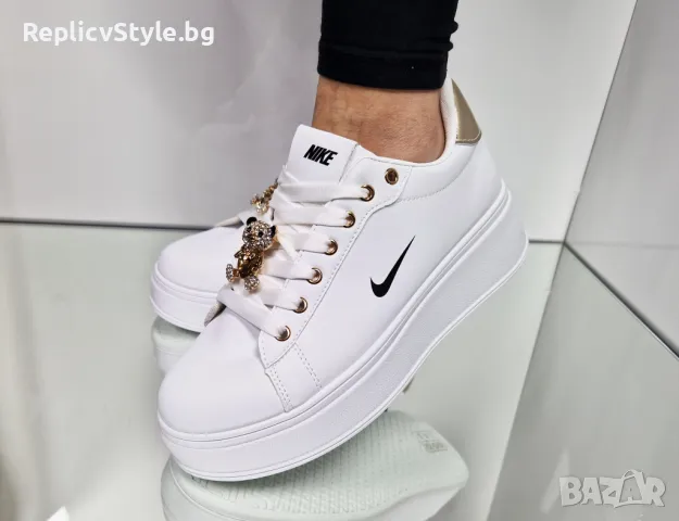 Дамски маратонки Nike с бижу мече в бронз/черно и пеперуда, снимка 8 - Маратонки - 49482818