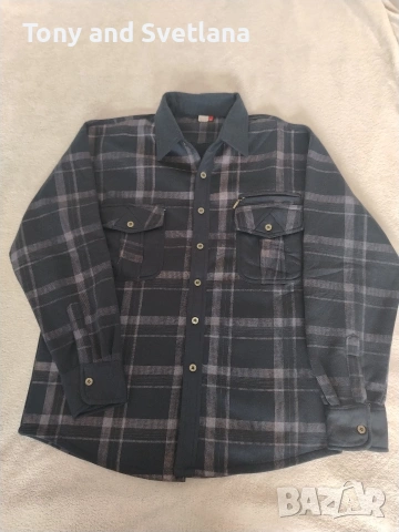 Ватирана риза мъжка, размер М, снимка 3 - Ризи - 53602104