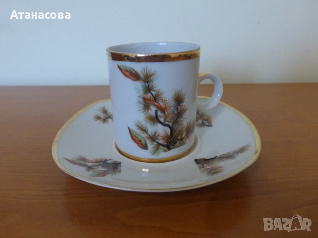 Чаши за кафе български прозрачен порцелан сервиз, снимка 3 - Чаши - 53223214