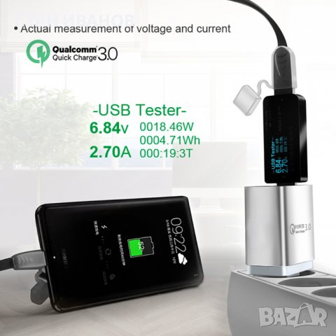 Бързо зарядно за телефон с 4 порта, Модел NST-QC4, 5V/3A, 3.1A Quick Charge, Бял, снимка 5 - Оригинални зарядни - 36873299