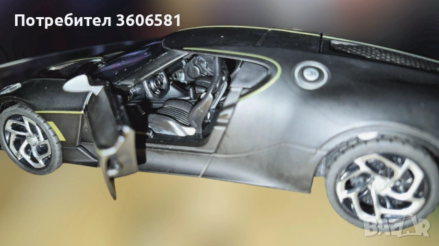 Метален реалистичен модел на Bugatti La Voiture Noire 2020г модел, снимка 4 - Коли, камиони, мотори, писти - 48364871