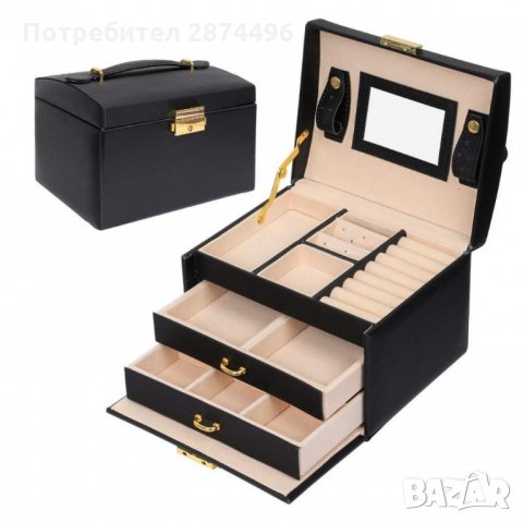 1756 Мини куфарче- луксозна кутия за бижута 17 х 14 х 13 см., снимка 4 - Други - 34659286