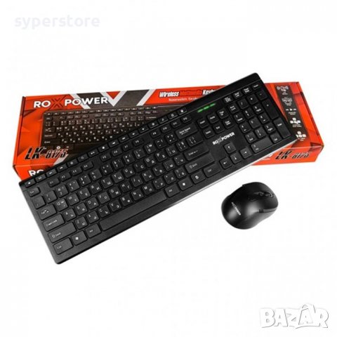 Клавиатура + Мишка Безжични Roxpower LK-8175  черна, SS300648