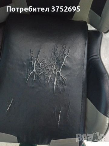 Черен кожен геймърски стол, снимка 5 - Столове - 53476327
