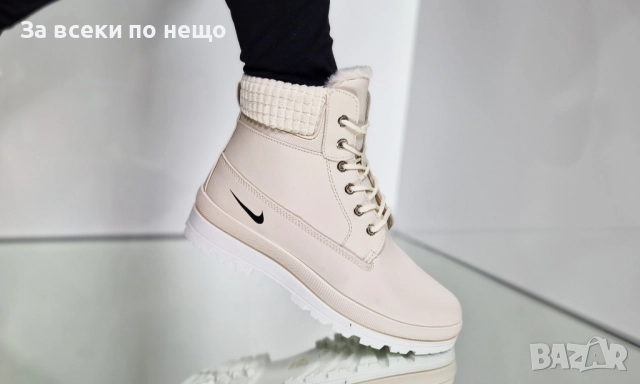 Nike Дамски Бежови Меки И Топли Боти Найк Код P1413, снимка 3 - Дамски боти - 52179741