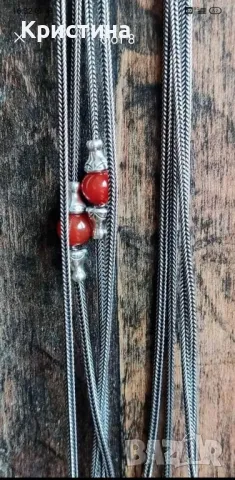 Много красиво масивно сребърно колие с Карнеол, снимка 5 - Колиета, медальони, синджири - 49037842