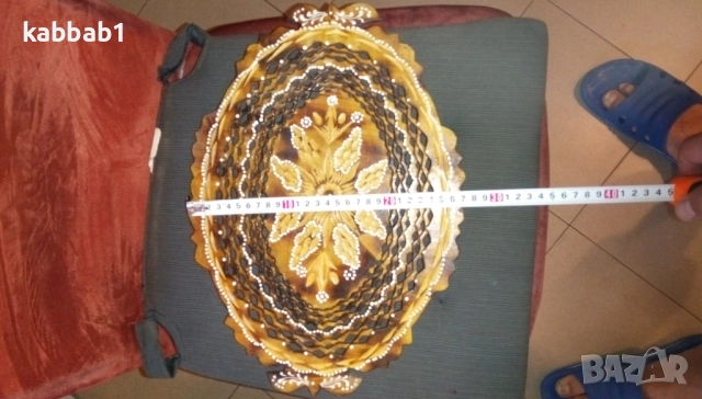 Декоративна дървена купа или чиния ръчно направена 38см / 27см, снимка 15 - Други - 52918725