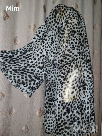  H&M L/XXL Рокля тигров принт с дълъг ръкав , снимка 3 - Рокли - 42943867