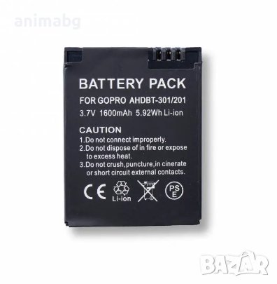 ANIMABG Батерия модел AHDBT-301/201 за спортна екшън камера за дрон на GoPro с капацитет 1600mAh 3.7, снимка 4 - Батерии, зарядни - 44063484