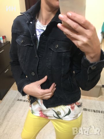 Черно дънково яке, снимка 6 - Якета - 33098713