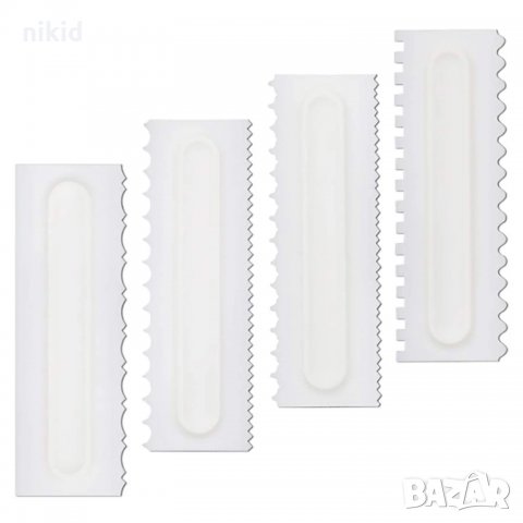 4 вида Текстурна шпатула за релеф линии зебра вълни уред пластмасов двустранен Голям скрапер, снимка 4 - Аксесоари за кухня - 33677090