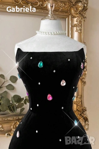 Рокля кадифе, снимка 5 - Рокли - 53005315