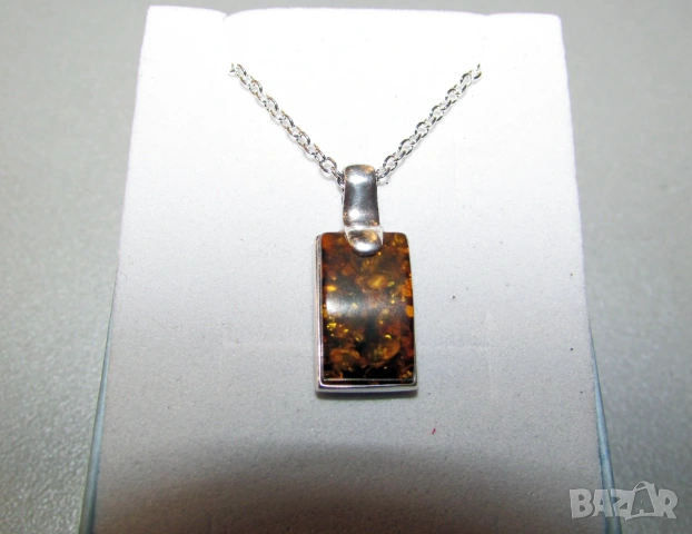 Сребърни бижута с кехлибар, снимка 3 - Обеци - 53327162