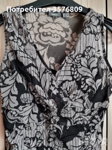 Елегантна блуза потник, в черна щампа , снимка 7 - Корсети, бюстиета, топове - 39568519