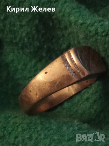 ПОЗЛАТЕН Пръстен стар бронзов РЕТРО ОЛНАМЕНТИКА РЪЧНА ИЗРАБОТКА 20996, снимка 4 - Антикварни и старинни предмети - 33475853