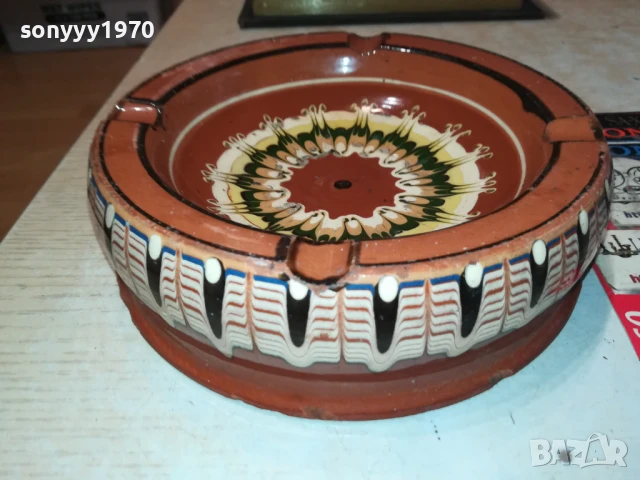 ГОЛЯМ ПЕПЕЛНИК-КЕРАМИКА 18Х5СМ 0208252023LCHERY, снимка 2 - Антикварни и старинни предмети - 51230317