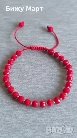 Гривна на конец със кристали и златна мъниста , снимка 5 - Гривни - 50385145