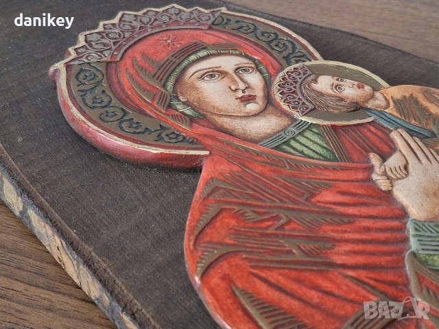 Голяма икона ръчно изрисуван направена върху дърво, снимка 4 - Икони - 53269368
