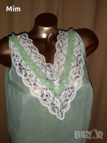 L/ XL Резедава,прозрачна  нощница с дантела 