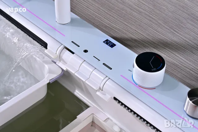 Бяла мултифункционална кухненска мивка с регулируем двоен водопад, снимка 9 - Мивки - 49695378