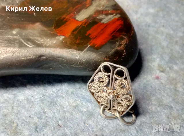 ЕЛЕМЕНТ от СТАРИННА ФИЛИГРАННА СРЕБЪРНА ГРИВНА СРЕБРО ВИСОКА ПРОБА РЪЧНА МАЙСТОРСКА ИЗРАБОТКА 36850, снимка 4 - Антикварни и старинни предмети - 48987472