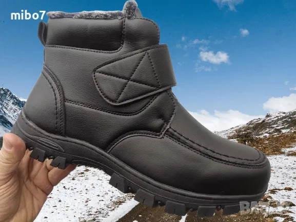 Мъжки зимни боти с лепенка велкро и цип.