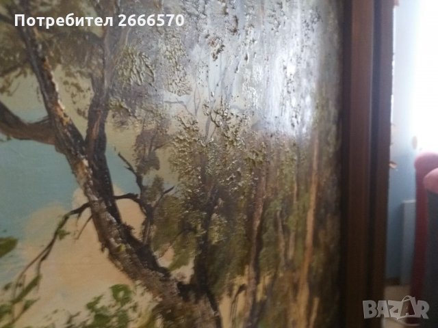Стара огромна 3 метрова  картина маслени бои с подпис, снимка 11 - Антикварни и старинни предмети - 35041708