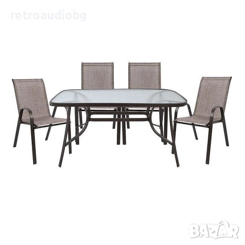 Трапезен градински комплект Винсент маса 140x80 с 4 стола