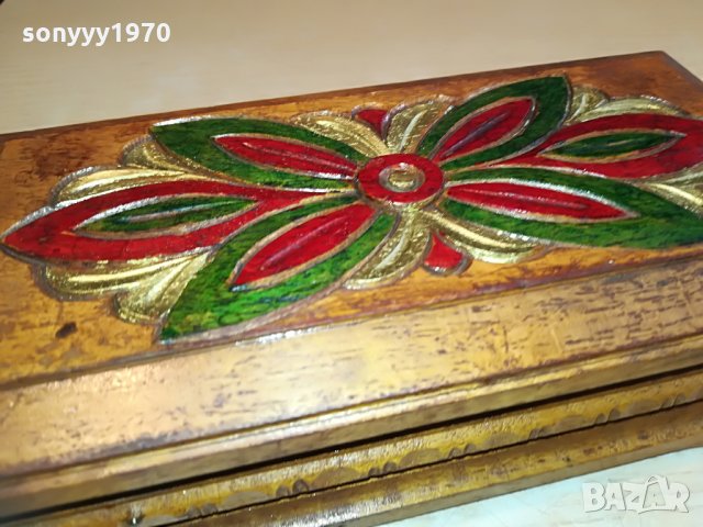 дървена кутия с цвете-20х10х6см, снимка 10 - Колекции - 28726400