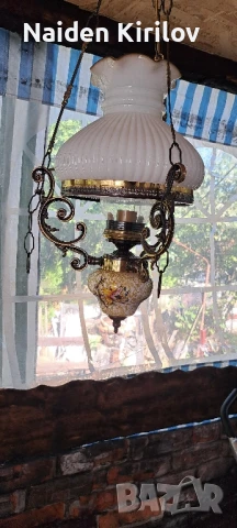 полилей от месинг, порцелан и стъкло 