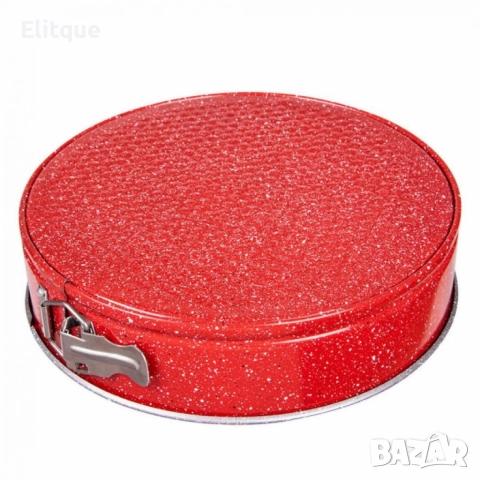 Форма за печене-ринг, 18*6.8см. Червен меланж /въгл.стомана, мрам.покр., снимка 6 - Форми - 52841124