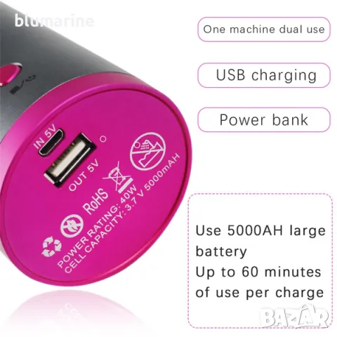 Безжична автоматична маша за коса, снимка 7 - Маши за коса - 50169495