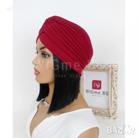 Тюрбан за коса едноцветен тъмночервен, снимка 2 - Аксесоари за коса - 33047268