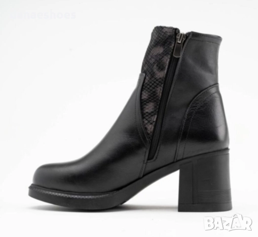 Дамски боти от естествена кожа на ток, снимка 2 - Дамски боти - 52195240