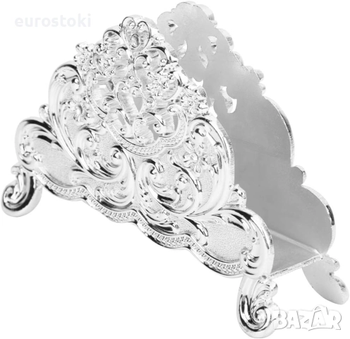 Поставка за салфетки за маса за хартиени салфетки, за ресторант, хотел, сребърна, снимка 2 - Други - 51766238