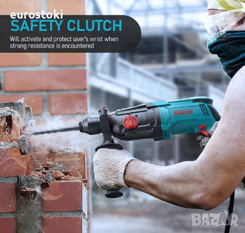 Ударна бормашина ENEACRO 26 HQ SDS-Plus, 1050W, 6 променливи скорости с 4 функции, включени 3 свредл, снимка 4 - Бормашини - 51363608