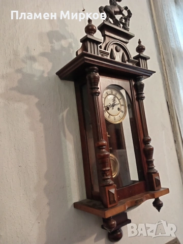 Антикварен германски стенен часовник, снимка 3 - Стенни часовници - 53144814