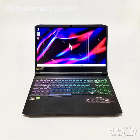 Acer Nitro 5/144Hz 15.6”/RTX 3070 8GB/Ryzen 7 5800H/16GB/1TB NVMe/RGB, снимка 2 - Лаптопи за игри - 51986183
