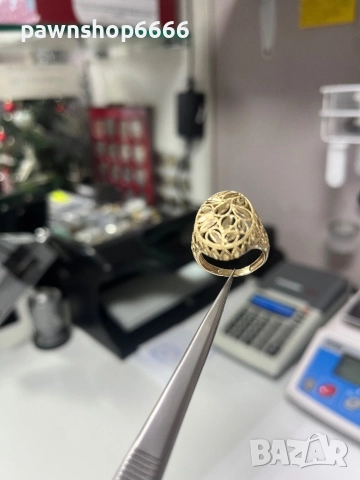 Златен пръстен 14 карата, снимка 6 - Пръстени - 52809961