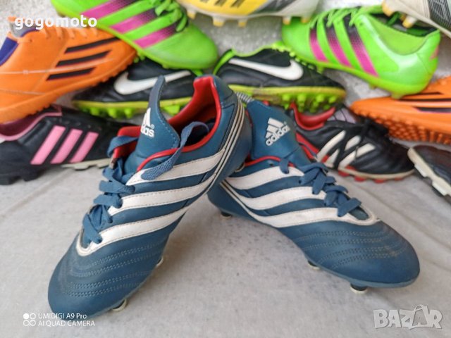 adidas® original, КАТО НОВИ, N- 33 - 34, сини футболни обувки бутонки, калеври,вратарски бутонки, GO, снимка 11 - Детски маратонки - 39723760
