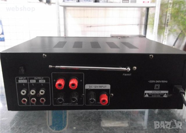 Караоке домашен  аудио усилвател AV-9999BT, FM, SD, USB, Блутууд, 2x100W, 220VAC, снимка 3 - Ресийвъри, усилватели, смесителни пултове - 39495294
