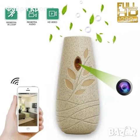 Скрита Камера Ароматизатор Спрей, шпионска камера Wi-Fi нощно виждане сигурност видеонаблюдение