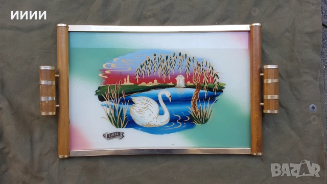 Красив поднос с позлата, снимка 2 - Антикварни и старинни предмети - 53486939