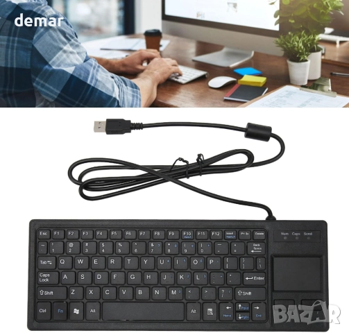 Клавиатура LICAEVEY K 800 с тъчпад, USB кабелна с вграден USB хъб, снимка 5 - Клавиатури и мишки - 51880247