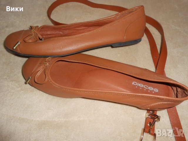 Кожени ниски обувки / балеринки Pieces, снимка 9 - Дамски ежедневни обувки - 26311768