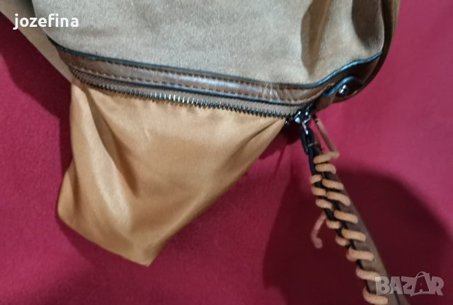 Дамска кожена чанта от естествен набук, снимка 10 - Чанти - 43300045